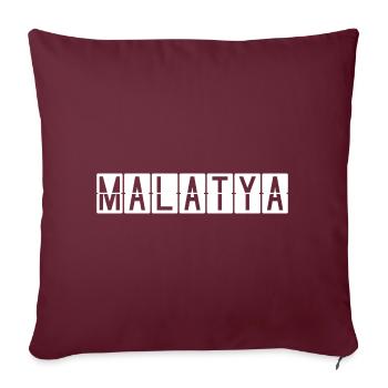 Panneau de l’aéroport de Malatya - Housse de coussin décorative 45 x 45 cm - bordeaux - Devant