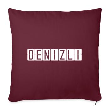 Panneau de l’aéroport de Denizli - Housse de coussin décorative 45 x 45 cm - bordeaux - Devant
