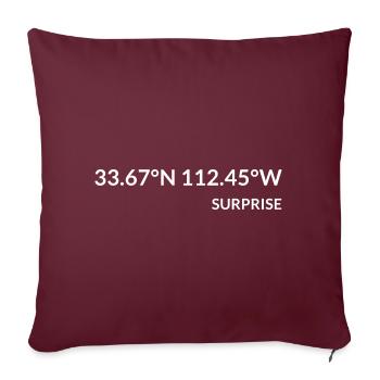 Coordonnées Surprise Arizona USA - Housse de coussin décorative 45 x 45 cm - bordeaux - Devant