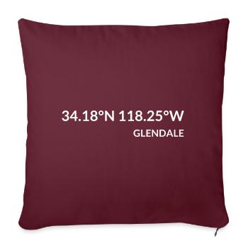 Glendale Californie États-Unis Coordonnées - Housse de coussin décorative 45 x 45 cm - bordeaux - Devant