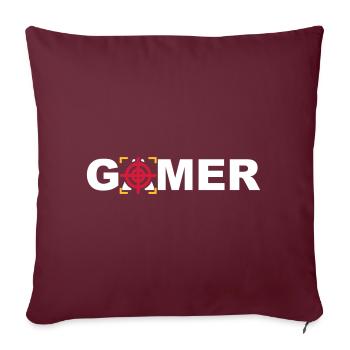 Gamer online PC gaming Konsole %zocker #zocken - Sofakissenbezug 45 x 45 cm - Burgunderrot - Vorne