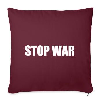 Stop war - Housse de coussin décorative 45 x 45 cm - bordeaux - Devant