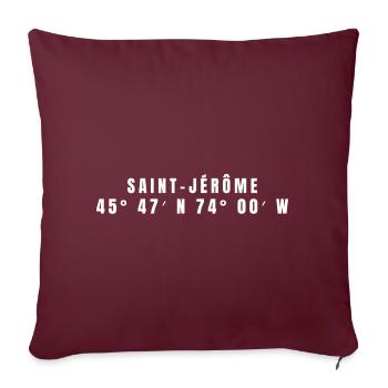 Coordonnées Saint-Jérôme, Canada - Housse de coussin décorative 45 x 45 cm - bordeaux - Devant