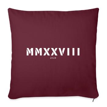 Chiffres romains année de naissance Fabriqué en 2028 - Housse de coussin décorative 45 x 45 cm - bordeaux - Devant