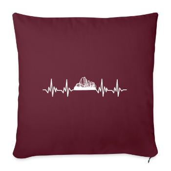 Parc d'attractions de montagnes russes Herzlinie Herzschlag Gesch - Housse de coussin décorative 45 x 45 cm - bordeaux - Devant