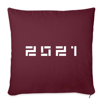 Année de naissance Anniversaire Né(e) en - Fabriqué en 2021 - Housse de coussin décorative 45 x 45 cm - bordeaux - Devant