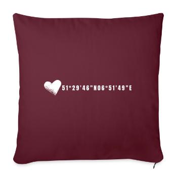 Les coordonnées du coeur d’Oberhausen - Housse de coussin décorative 45 x 45 cm - bordeaux - Devant