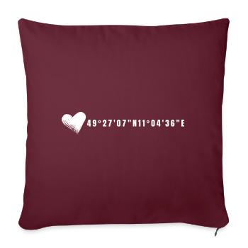 Les coordonnées du coeur de Nuremberg - Housse de coussin décorative 45 x 45 cm - bordeaux - Devant