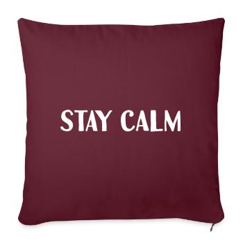Restez calme - Housse de coussin décorative 45 x 45 cm - bordeaux - Devant