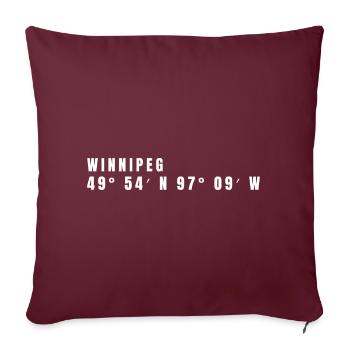 Winnipeg Kanada Koordinaten - Sofakissenbezug 45 x 45 cm - Burgunderrot - Vorne