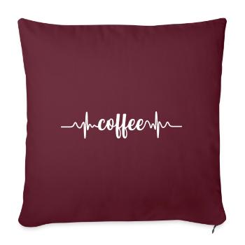 Coffee Heartbeat Design pour les amateurs de café - Housse de coussin décorative 45 x 45 cm - bordeaux - Devant