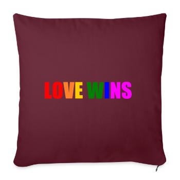 Love wins - Housse de coussin décorative 45 x 45 cm - bordeaux - Devant
