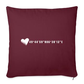 les coordonnées du cœur de Trèves - Housse de coussin décorative 45 x 45 cm - bordeaux - Devant