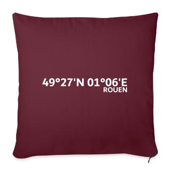 Rouen Koordinaten - Sofakissenbezug 45 x 45 cm - Burgunderrot - Vorne
