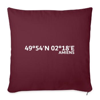 Amiens Koordinaten - Sofakissenbezug 45 x 45 cm - Burgunderrot - Vorne