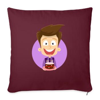 Geburtstag Junge - Sofakissenbezug 45 x 45 cm - Burgunderrot - Vorne