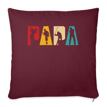 Golfeur golfeur rétro golfeur papa papa père - Housse de coussin décorative 45 x 45 cm - bordeaux - Devant