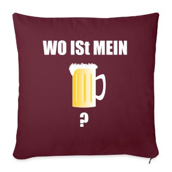 Wo ist mein Bier? Party Malle - Sofakissenbezug 45 x 45 cm - Burgunderrot - Vorne