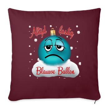 Boules de chandail de Noël mauvais Noël bleu - Housse de coussin décorative 45 x 45 cm - bordeaux - Devant