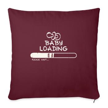 baby loading - Schwangerschaft - Sofakissenbezug 45 x 45 cm - Burgunderrot - Vorne