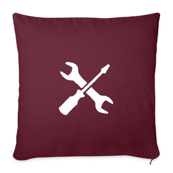 Artisans cadeau outil tournevis - Housse de coussin décorative 45 x 45 cm - bordeaux - Devant