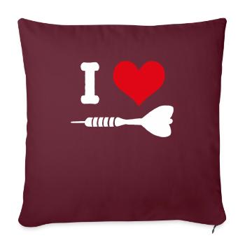 J'aime les fléchettes fléchettes fléchettes fléchette fléchette fléchette - Housse de coussin décorative 45 x 45 cm - bordeaux - Devant