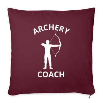 Tir à l'arc tir à l'arc tir à l'arc entraîneur - Housse de coussin décorative 45 x 45 cm - bordeaux - Devant