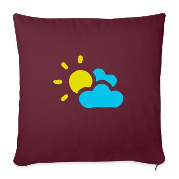 Nuageux soleil nuages ciel été printemps - Housse de coussin décorative 45 x 45 cm - bordeaux - Devant