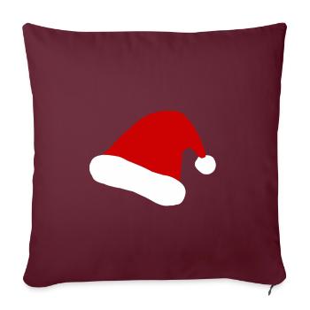 Chapeau de Noël Christmas XMas Christmas X-Mas - Housse de coussin décorative 45 x 45 cm - bordeaux - Devant