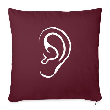 Cadeau d'écoute d'oreille - Housse de coussin décorative 45 x 45 cm - bordeaux - Devant