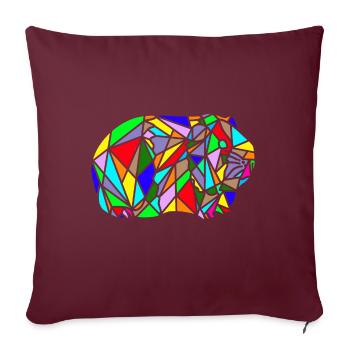 arc en ciel de cochon dinde polygone - Housse de coussin décorative 45 x 45 cm - bordeaux - Devant