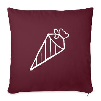 Schultüte Chemise d'inscription de cône de sucre pour la rentrée scolaire - Housse de coussin décorative 45 x 45 cm - bordeaux - Devant