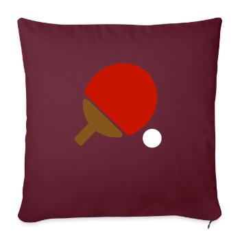 Tennis de table balle de tennis de table raquettes de tennis de table - Housse de coussin décorative 45 x 45 cm - bordeaux - Devant