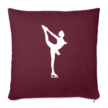 Patins de patinage de vitesse Patinage artistique - Housse de coussin décorative 45 x 45 cm - bordeaux - Devant