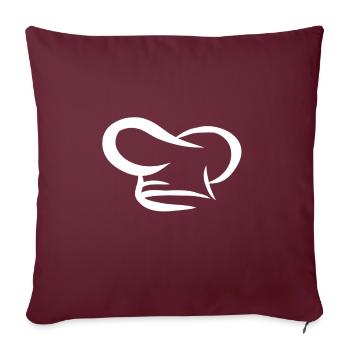 Chapeau de chef cuisinier chef étoilé cuisinier - Housse de coussin décorative 45 x 45 cm - bordeaux - Devant
