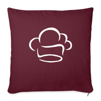 Cadeau de cuisine de chef cuisinier boulanger - Housse de coussin décorative 45 x 45 cm - bordeaux - Devant