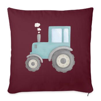 Trecker / Traktor - Sofakissenbezug 45 x 45 cm - Burgunderrot - Vorne