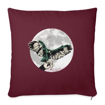 Faucons oiseaux de proie Fauconnerie Fauconnerie Chasse à la lune - Housse de coussin décorative 45 x 45 cm - bordeaux - Devant
