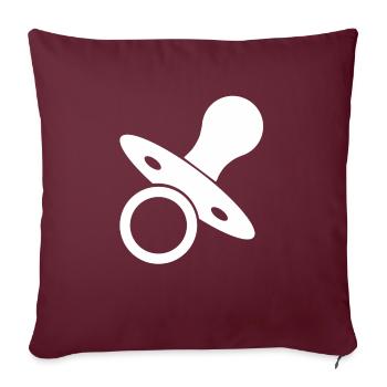 Sucette cadeau enfant en bas âge bébé grossesse - Housse de coussin décorative 45 x 45 cm - bordeaux - Devant