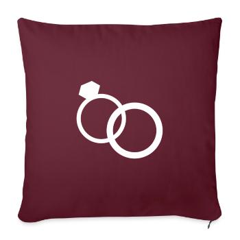 Anneaux de mariage alliances mariage bague de mariage - Housse de coussin décorative 45 x 45 cm - bordeaux - Devant