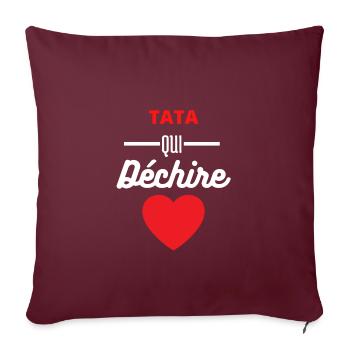 Tata qui déchire - Housse de coussin décorative 45 x 45 cm - bordeaux - Devant