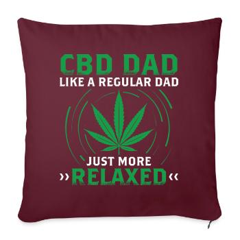 CBD papa | CBD Fleurs Cadeaux cannabis légal - Housse de coussin décorative 45 x 45 cm - bordeaux - Devant