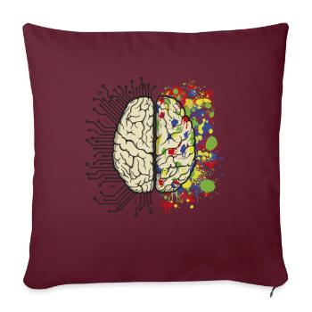 Cerveau cpu - Housse de coussin décorative 45 x 45 cm - bordeaux - Devant