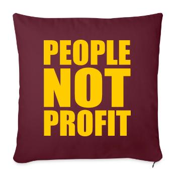 People not profit - Housse de coussin décorative 45 x 45 cm - bordeaux - Devant