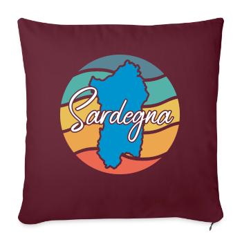 Sardaigne Rétro - Housse de coussin décorative 45 x 45 cm - bordeaux - Devant