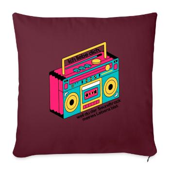 Du bist der Sound meines Lebens - ich liebe dich - Sofakissenbezug 45 x 45 cm - Burgunderrot - Vorne