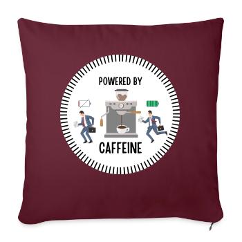 Powered by Caffeine (Man) - Sofakissenbezug 45 x 45 cm - Burgunderrot - Vorne