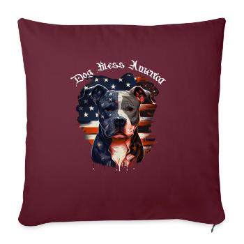 Dog Bless America - Housse de coussin décorative 45 x 45 cm - bordeaux - Devant