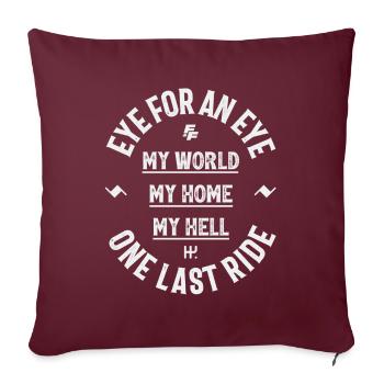 Fast and Furious My World My Home My Blanc - Housse de coussin décorative 45 x 45 cm - bordeaux - Devant