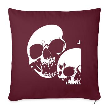 Horror Schädel Schädel Kunst Schädel Gothic Heavy Metal - Sofakissenbezug 45 x 45 cm - Burgunderrot - Vorne